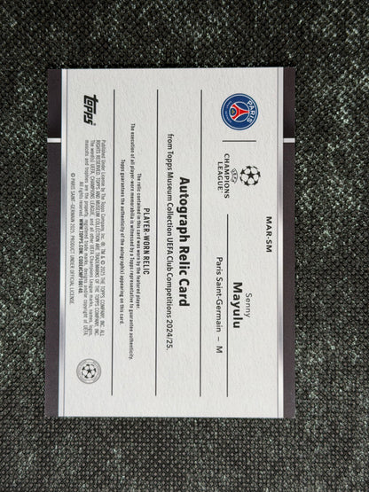 2024-25 Topps Museum Collection UEFA Club Competitions Autograph Relic Card 188/199 (RC) - Seny Mayulu