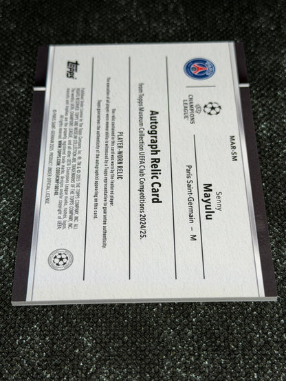 2024-25 Topps Museum Collection UEFA Club Competitions Autograph Relic Card 188/199 (RC) - Seny Mayulu