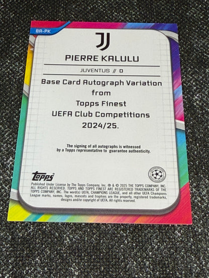 2024-25 Topps Finest UEFA Club Competitions Base Card Autograph Variation Orange 02/25 - Pierre Kalulu