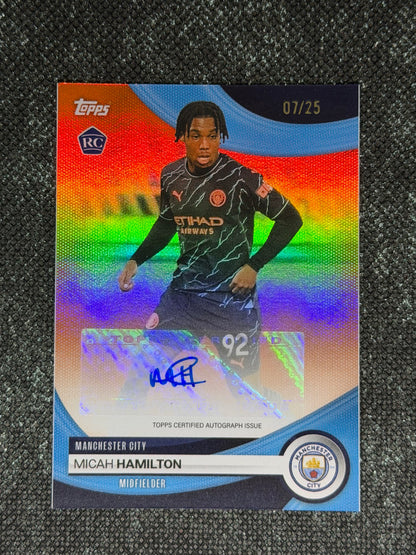 2023-24 Topps Manchester City Team Set Base Card Autograph RC 07/25 - Micah Hamilton