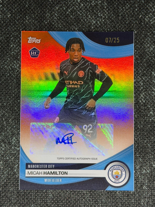 2023-24 Topps Manchester City Team Set Base Card Autograph RC 07/25 - Micah Hamilton