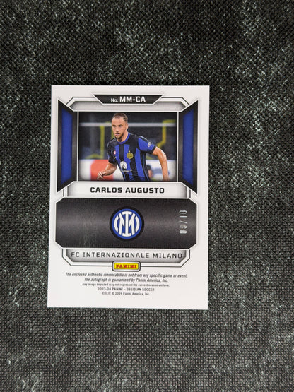 2023-24 Panini Obsidian Soccer Matrix Material Autographs 09/10 - Carlos Augusto