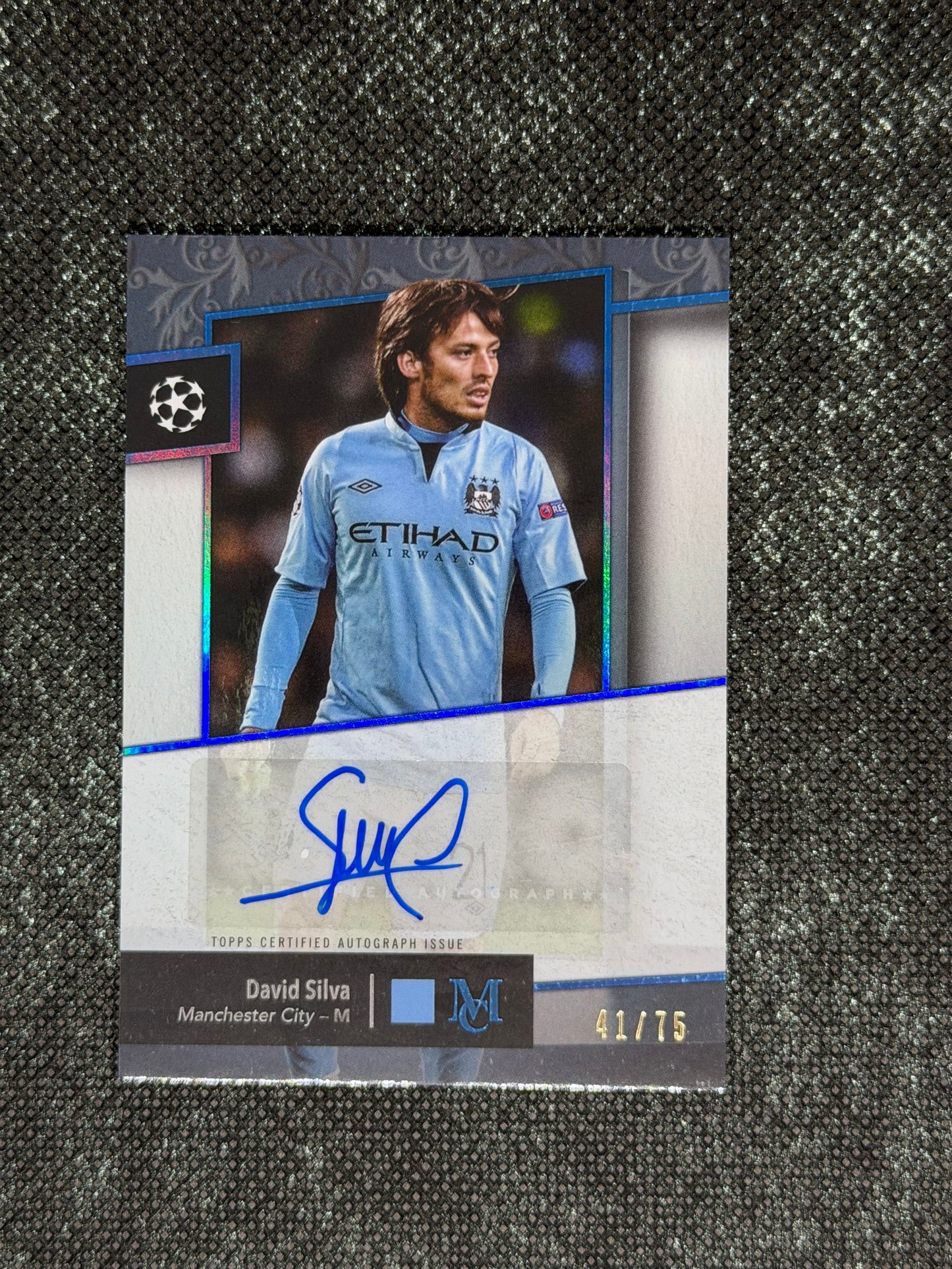 2024-25 Topps Museum Collection UEFA Club Competitions Archival Autograph 41/75 - David Silva