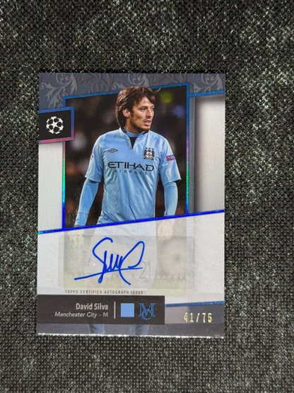 2024-25 Topps Museum Collection UEFA Club Competitions Archival Autograph 41/75 - David Silva