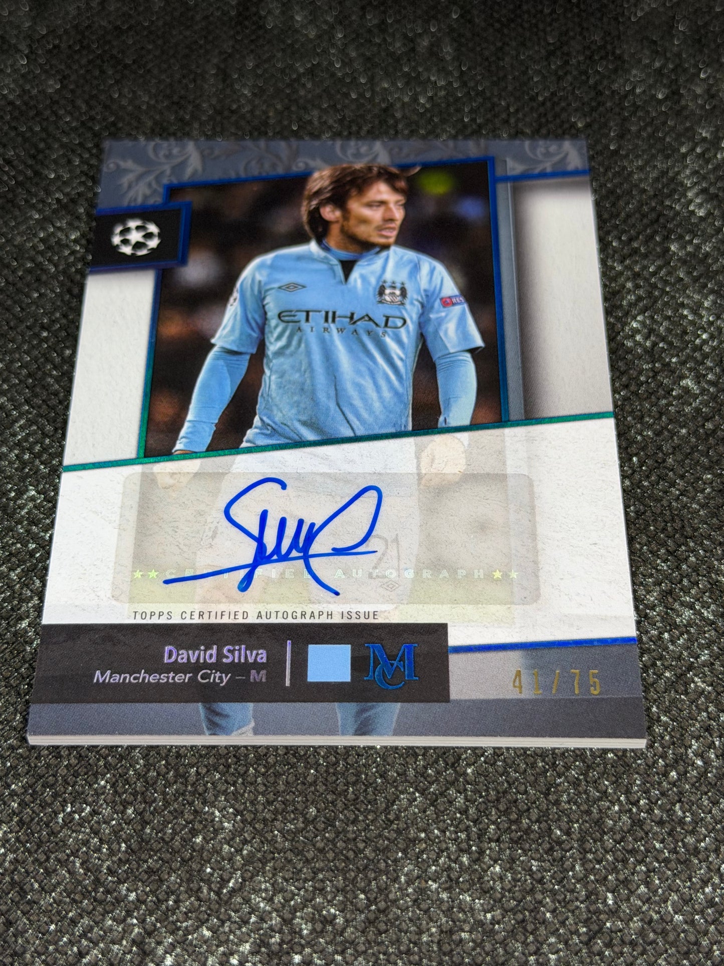 2024-25 Topps Museum Collection UEFA Club Competitions Archival Autograph 41/75 - David Silva