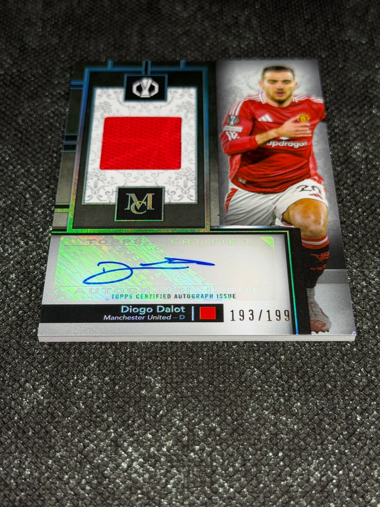 2024-25 Topps Museum Collection UEFA Club Competitions Autograph Relic Card 193/199 - Diego Dalot