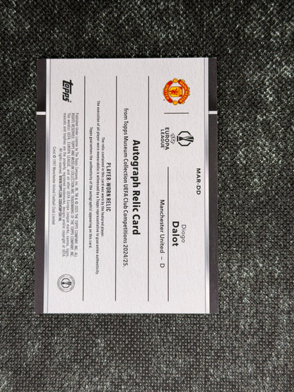 2024-25 Topps Museum Collection UEFA Club Competitions Autograph Relic Card 193/199 - Diego Dalot