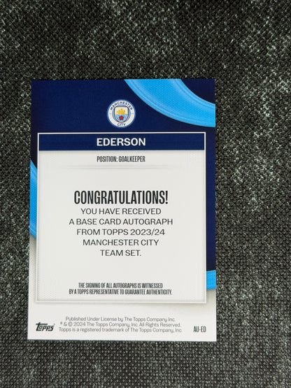2023-24 Topps Manchester City Set Base Card Autograph Gold 18/50 - Ederson