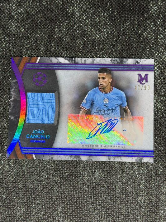 2022-23 Topps UEFA Champions League Museum Collection Autograph Relic Card 47/99 - Joao Cancelo