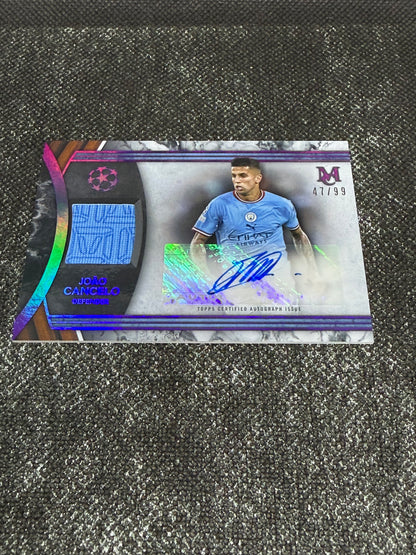 2022-23 Topps UEFA Champions League Museum Collection Autograph Relic Card 47/99 - Joao Cancelo