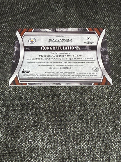 2022-23 Topps UEFA Champions League Museum Collection Autograph Relic Card 47/99 - Joao Cancelo