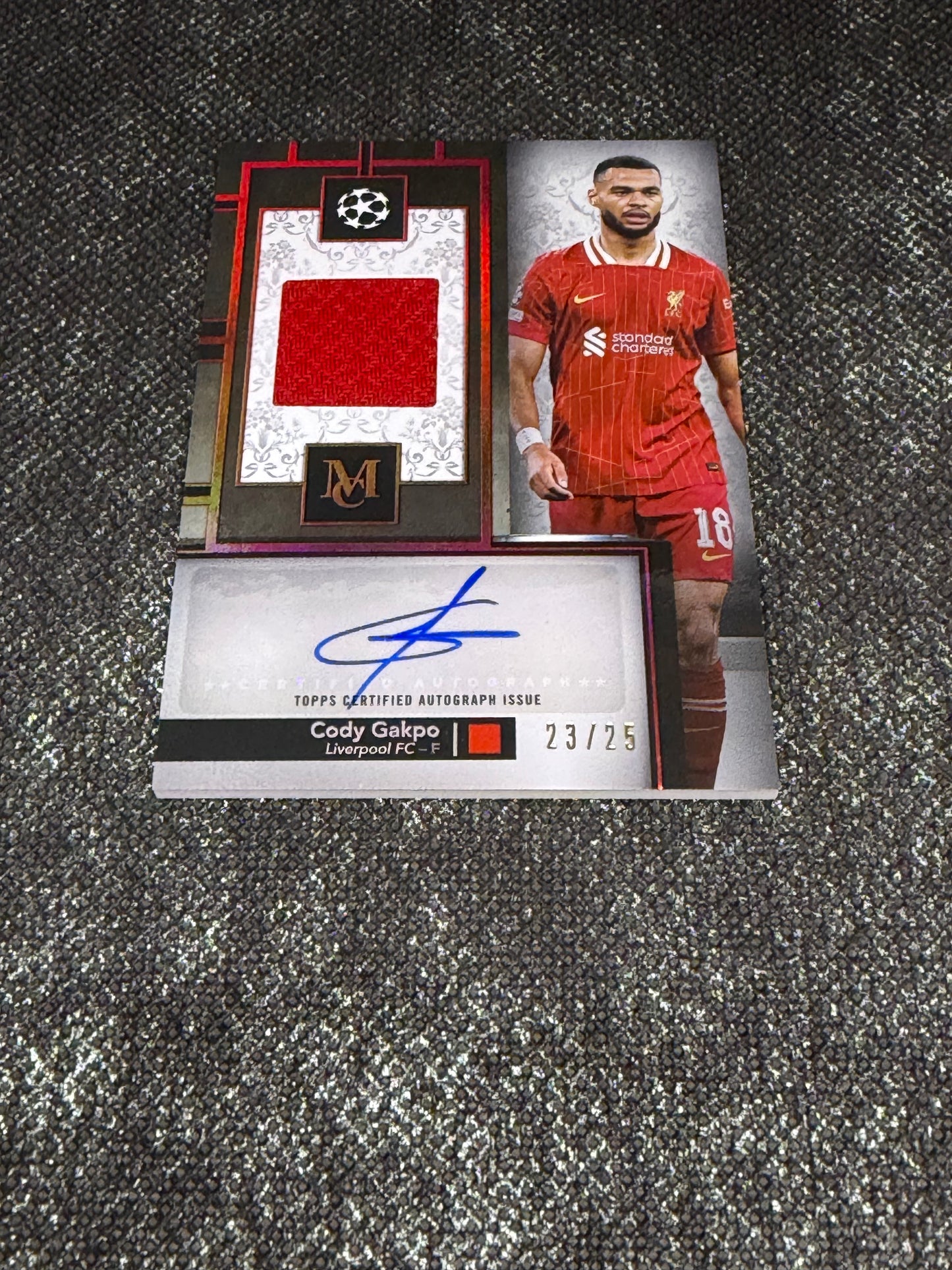2024-25 Topps Museum Collection UEFA Club Competitions Autograph Relic Card 23/25 - Cody Gakpo