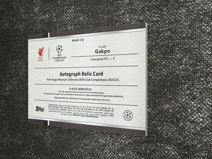 2024-25 Topps Museum Collection UEFA Club Competitions Autograph Relic Card 23/25 - Cody Gakpo