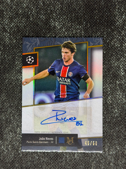 2024-25 Topps Museum Collection UEFA Club Competitions Archival Autograph 45/50 - Joao Neves (Copy)