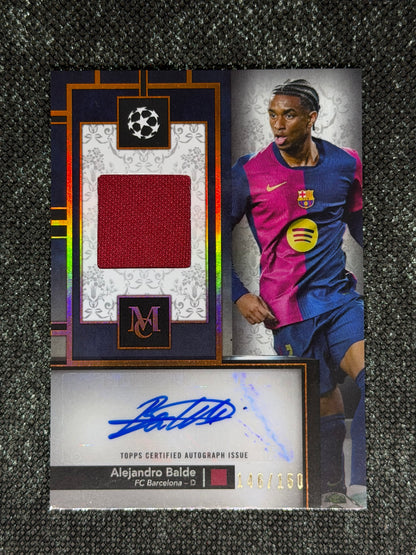 2024-25 Topps Museum Collection UEFA Club Competitions Autograph Relic Card 146/150 - Alejandro Balde