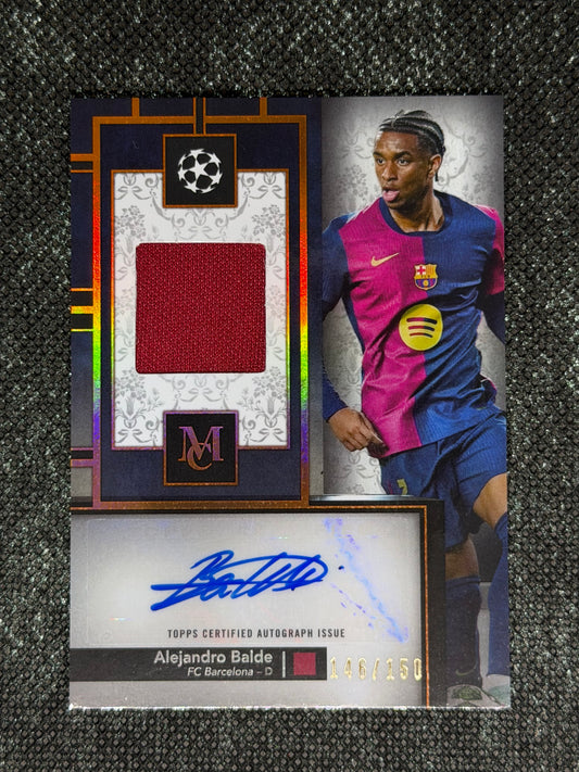2024-25 Topps Museum Collection UEFA Club Competitions Autograph Relic Card 146/150 - Alejandro Balde