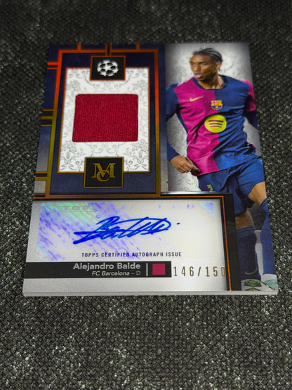 2024-25 Topps Museum Collection UEFA Club Competitions Autograph Relic Card 146/150 - Alejandro Balde