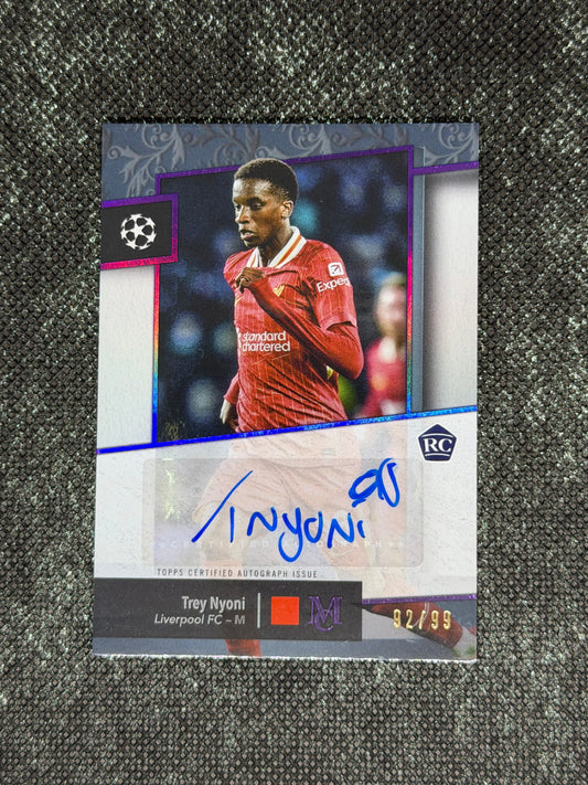 2024-25 Topps Museum Collection UEFA Club Competitions Archival Autograph RC 92/99 - Trey Noni