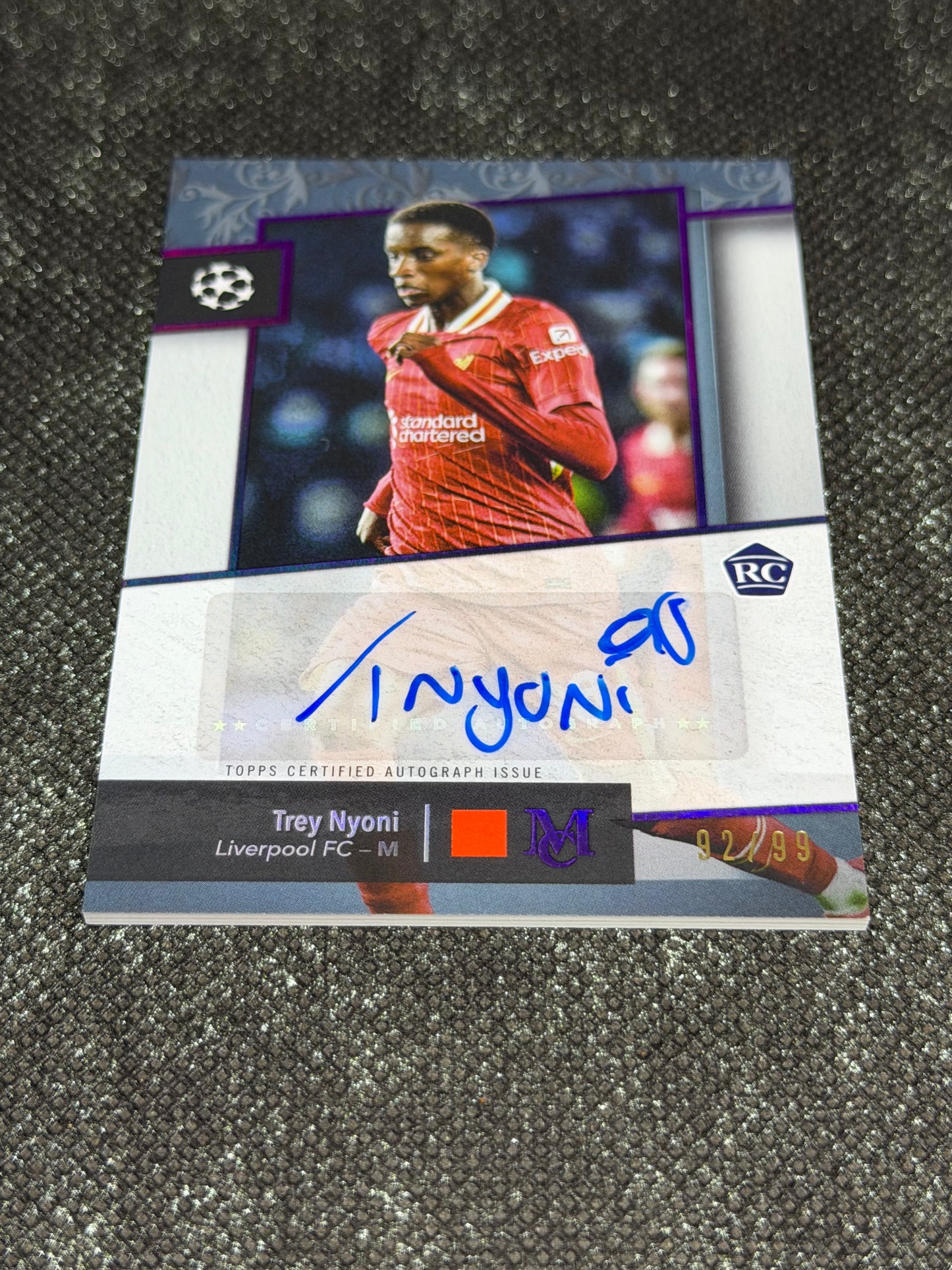 2024-25 Topps Museum Collection UEFA Club Competitions Archival Autograph RC 92/99 - Trey Noni