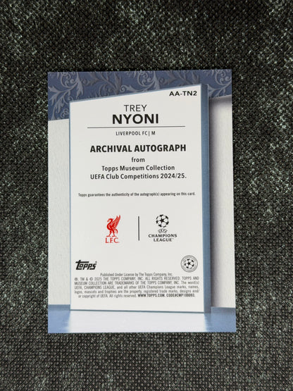 2024-25 Topps Museum Collection UEFA Club Competitions Archival Autograph RC 92/99 - Trey Noni