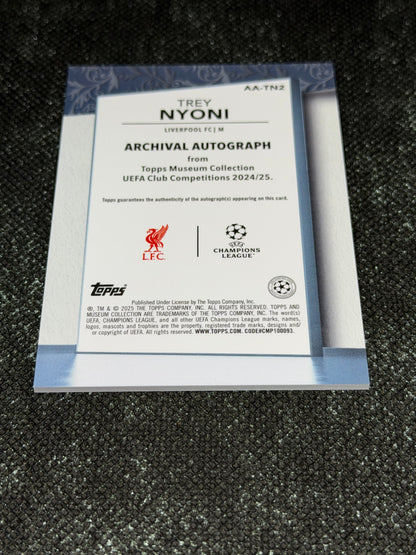 2024-25 Topps Museum Collection UEFA Club Competitions Archival Autograph RC 92/99 - Trey Noni