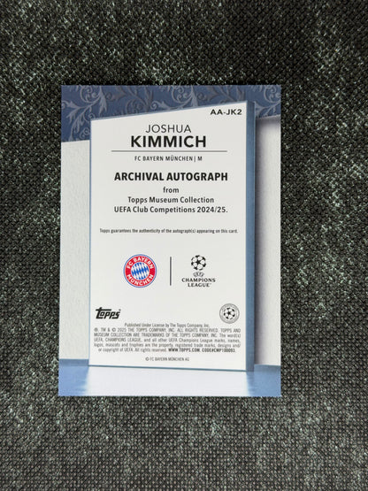 2024-25 Topps Museum Collection UEFA Club Competitions Archival Autograph Gold 47/50 - Joshua Kimmich