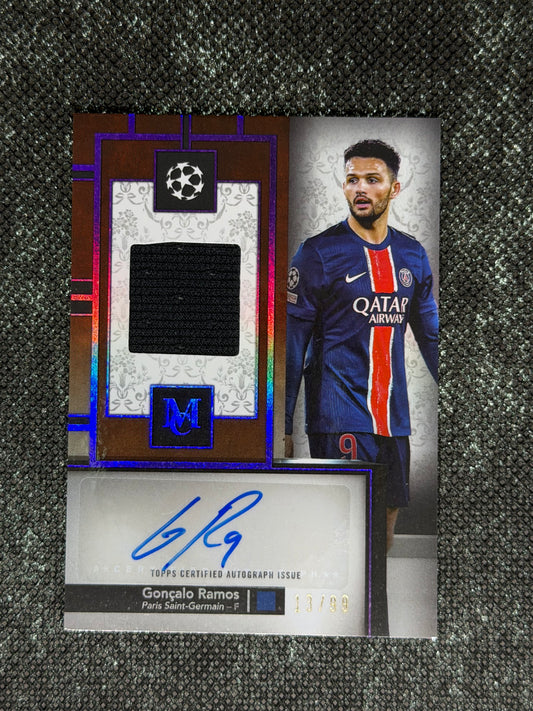 2023-24 Topps Museum Collection UEFA Champions League Autograph Relic Card 59/75 - Goncalo Ramos