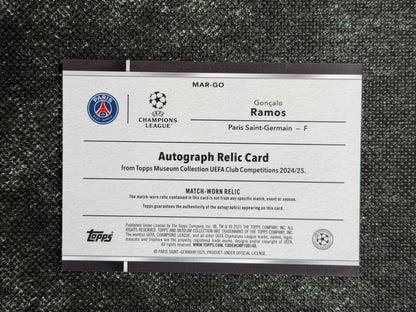 2023-24 Topps Museum Collection UEFA Champions League Autograph Relic Card 59/75 - Goncalo Ramos