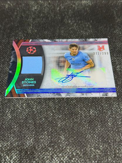 2022-23 Topps Museum Collection UEFA Champions League Autograph Relic Card 272/299 - John Stones