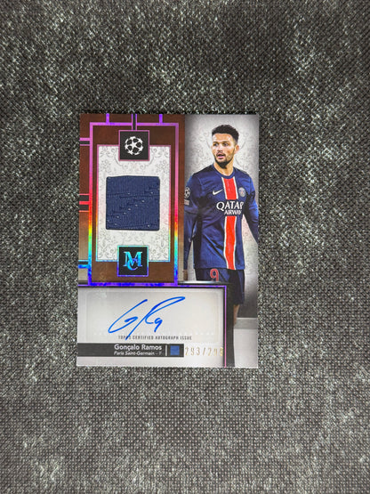 2023-24 Topps Museum Collection UEFA Champions League Autograph Relic Card 293/299 - Goncalo Ramos