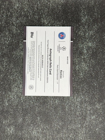 2023-24 Topps Museum Collection UEFA Champions League Autograph Relic Card 293/299 - Goncalo Ramos