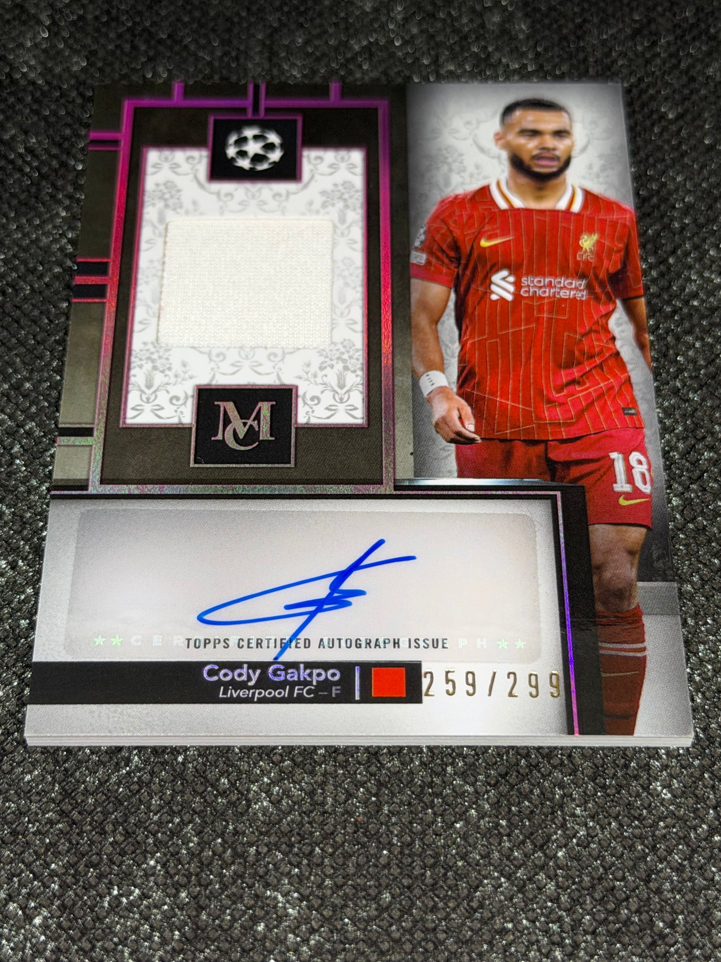 2024-25 Topps Museum Collection UEFA Club Competitions Autograph Relic Card 259/299- Cody Gakpo (Copy)