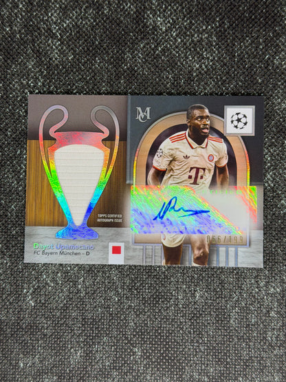 2024-25 Topps Museum Collection UEFA Champions League Momentous Materials Jumbo Autographs 066/199 - Dayot Upamecano
