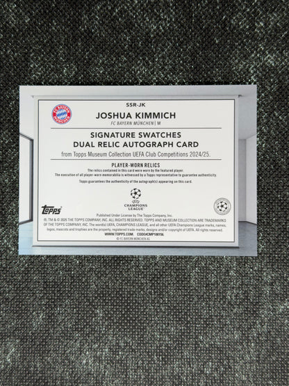 2024-25 Topps Museum Collection UEFA Club Competitions Signature Swatches Dual Relic Autograph Card 02/25 - Joshua Kimmich
