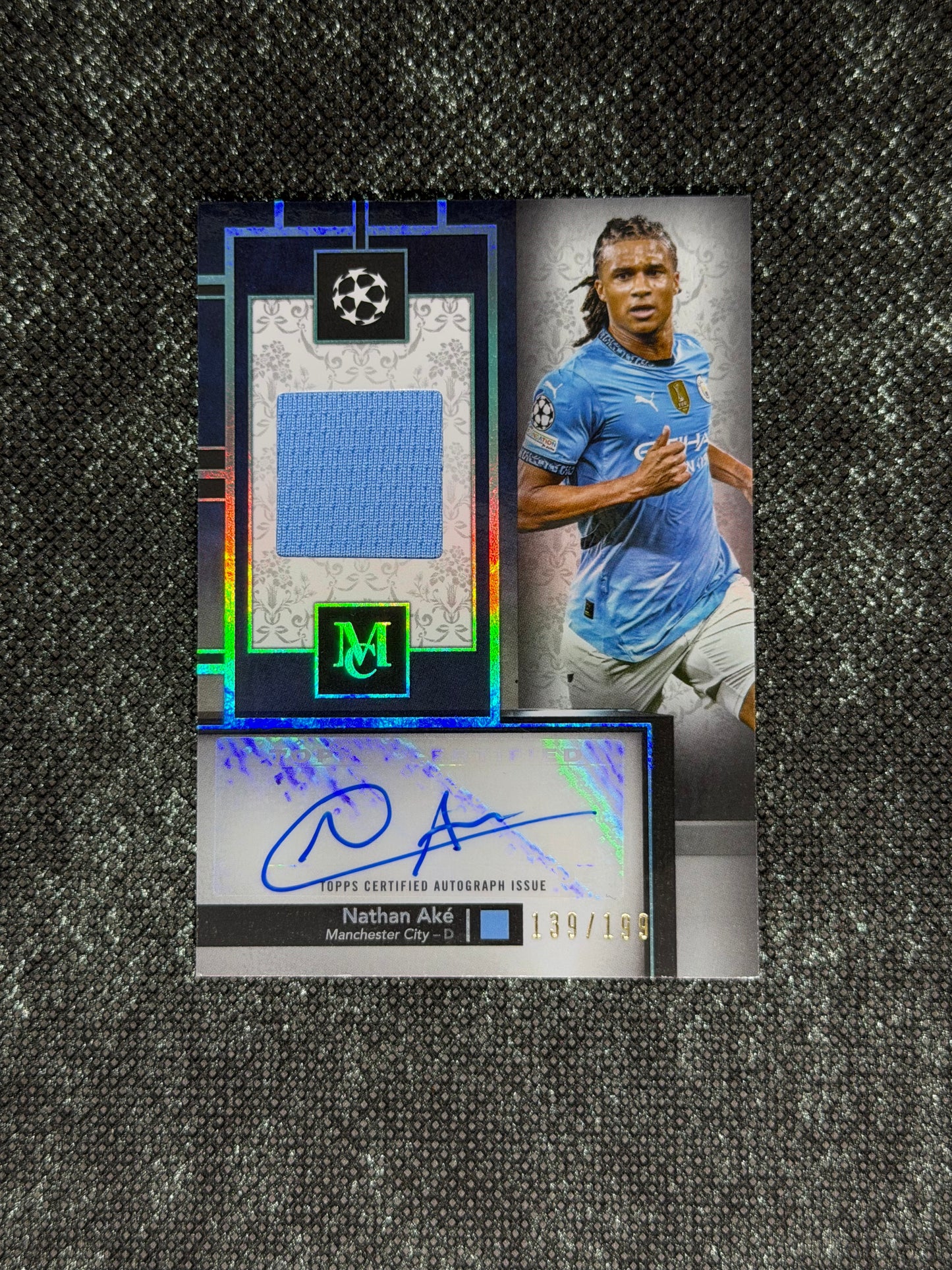 2024-25 Topps Museum Collection UEFA Champions League Autograph Relic Card 139/199 - Nathan Ake