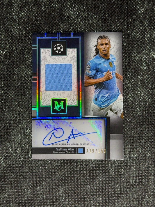2024-25 Topps Museum Collection UEFA Champions League Autograph Relic Card 139/199 - Nathan Ake