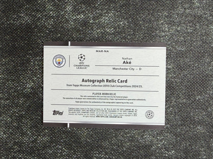 2024-25 Topps Museum Collection UEFA Champions League Autograph Relic Card 139/199 - Nathan Ake