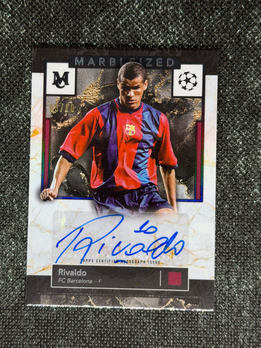 2024-25 Topps Museum Collection UEFA Club Competitions Marbleized Autograph Card 05/10 - Rivaldo