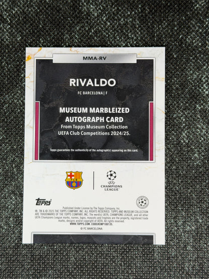 2024-25 Topps Museum Collection UEFA Club Competitions Marbleized Autograph Card 05/10 - Rivaldo
