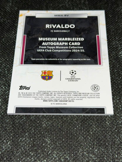 2024-25 Topps Museum Collection UEFA Club Competitions Marbleized Autograph Card 05/10 - Rivaldo