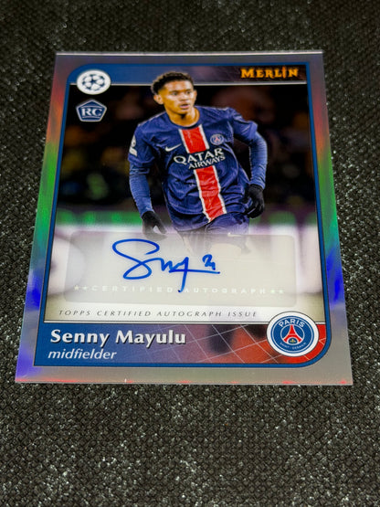 2024-25 Topps Merlin UEFA Club Competitions Autograph Card RC - Senny Mayulu