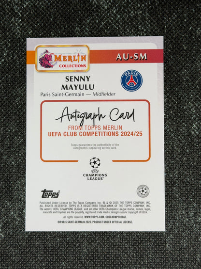 2024-25 Topps Merlin UEFA Club Competitions Autograph Card RC - Senny Mayulu