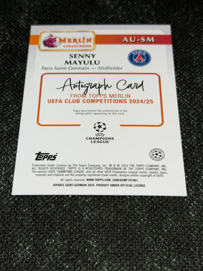 2024-25 Topps Merlin UEFA Club Competitions Autograph Card RC - Senny Mayulu