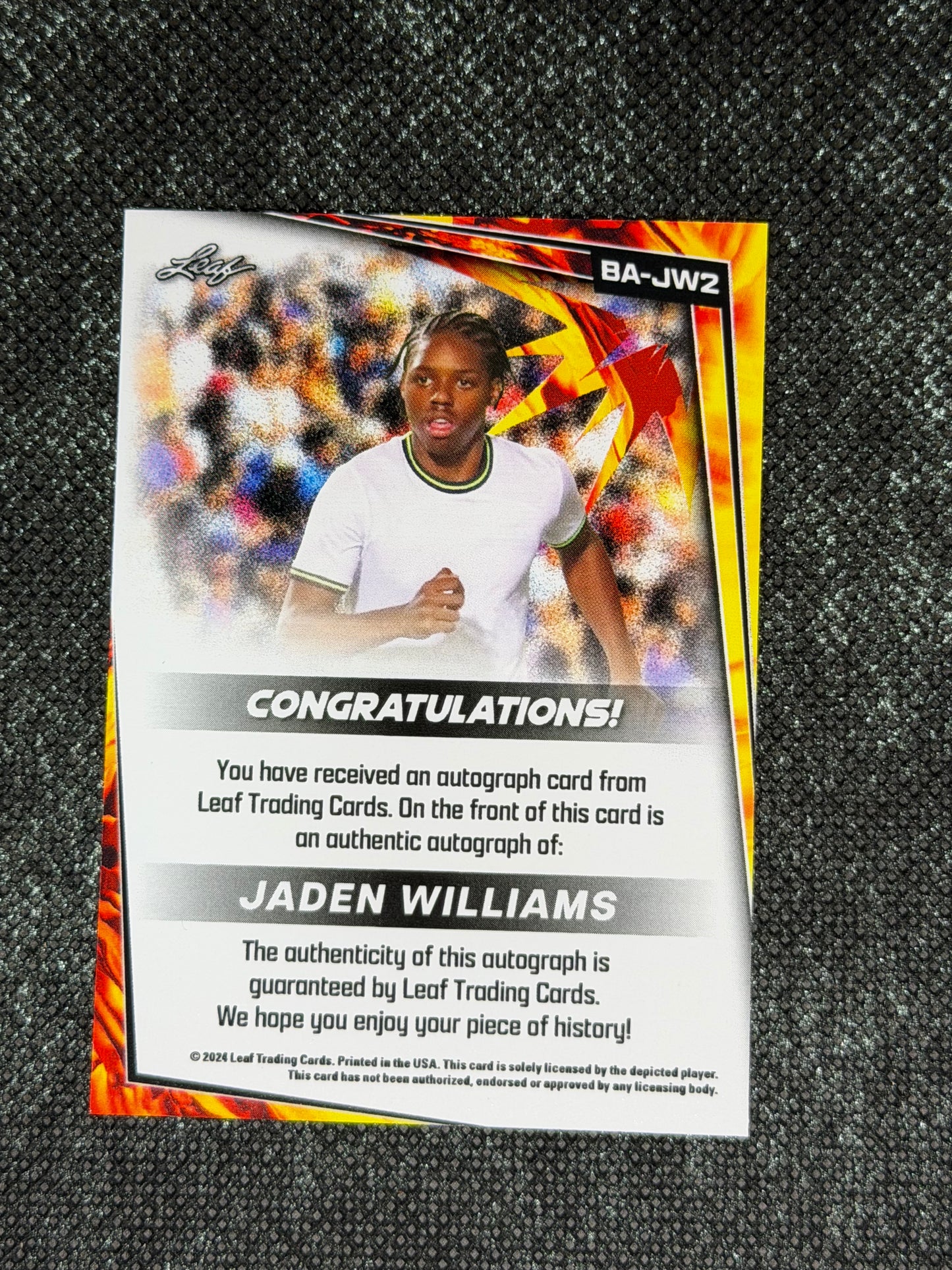 2024 Leaf Soccer Blaster Autograph - Jaden Williams