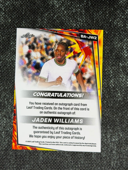 2024 Leaf Soccer Blaster Autograph - Jaden Williams