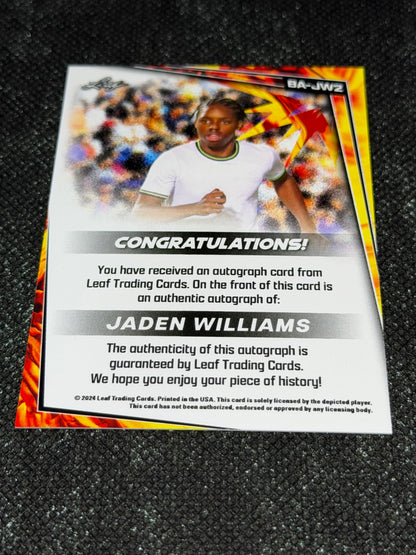 2024 Leaf Soccer Blaster Autograph - Jaden Williams