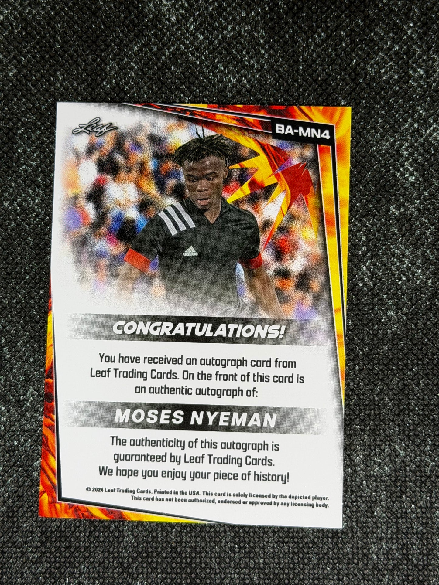 2024 Leaf Soccer Blaster Autograph - Moses Nyeman