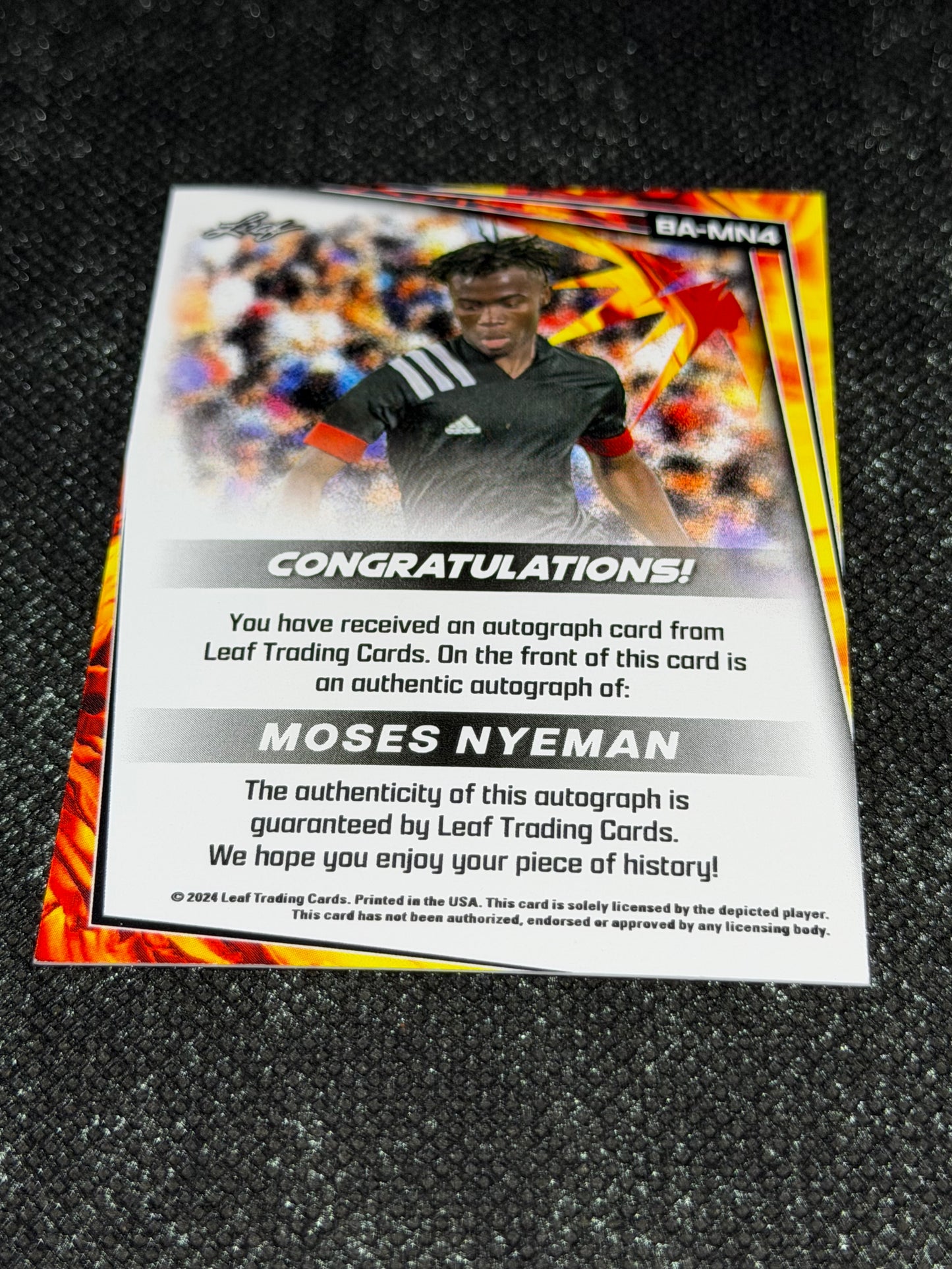 2024 Leaf Soccer Blaster Autograph - Moses Nyeman