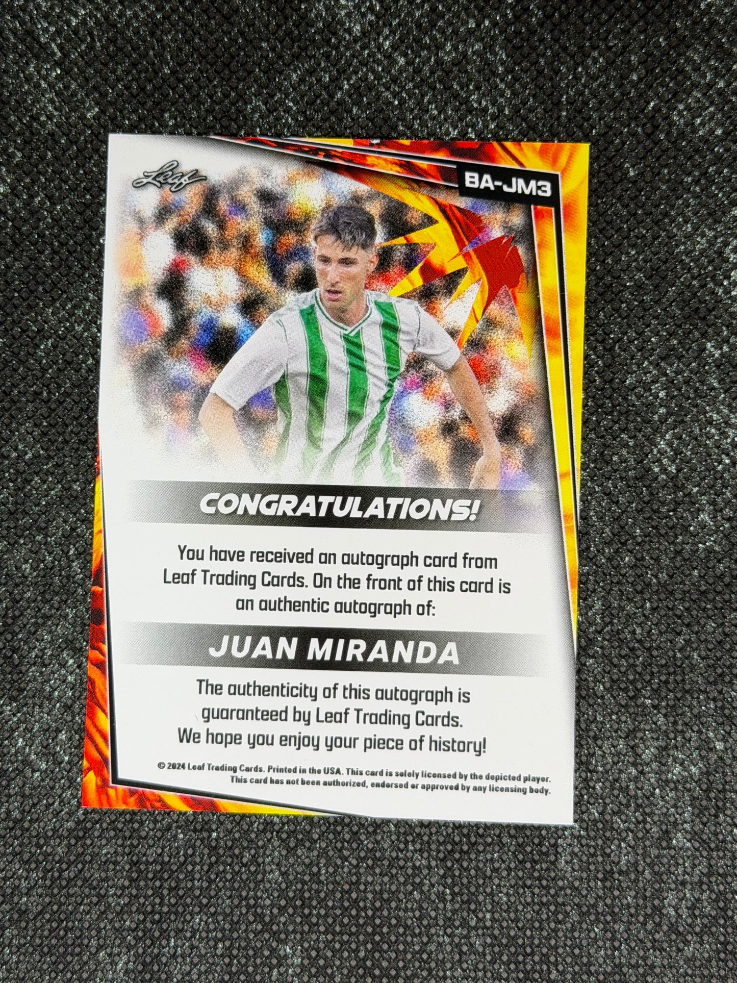 2024 Leaf Soccer Blaster Autograph - Juan Miranda