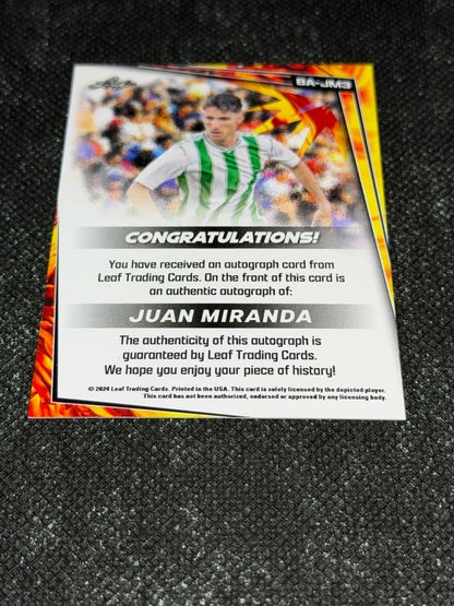 2024 Leaf Soccer Blaster Autograph - Juan Miranda